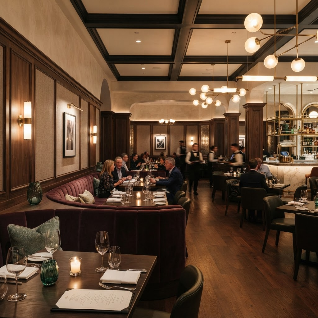 Upscale restaurant interior